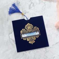 Square Invitation Card With Velvet Pocket  Elegant Greeting Card